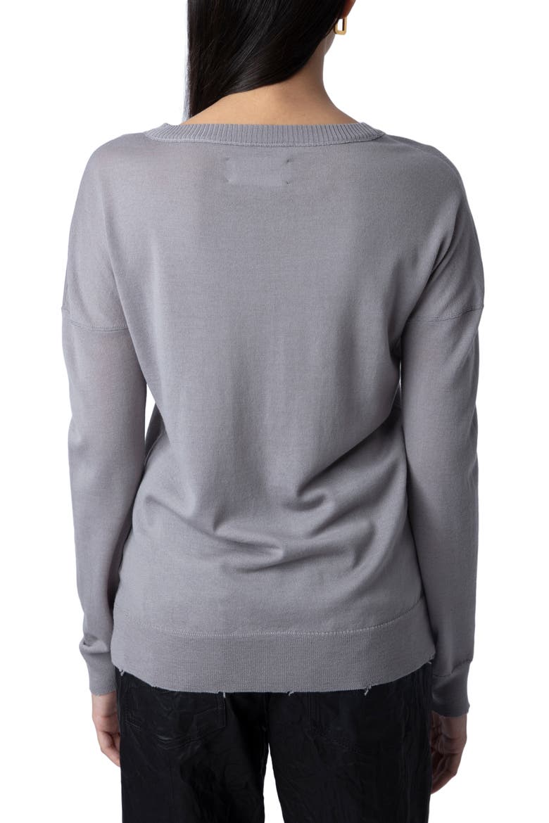 Gaby Intarsia Heart Wool Crewneck Sweater, Alternate, color, GRIS CHINE
