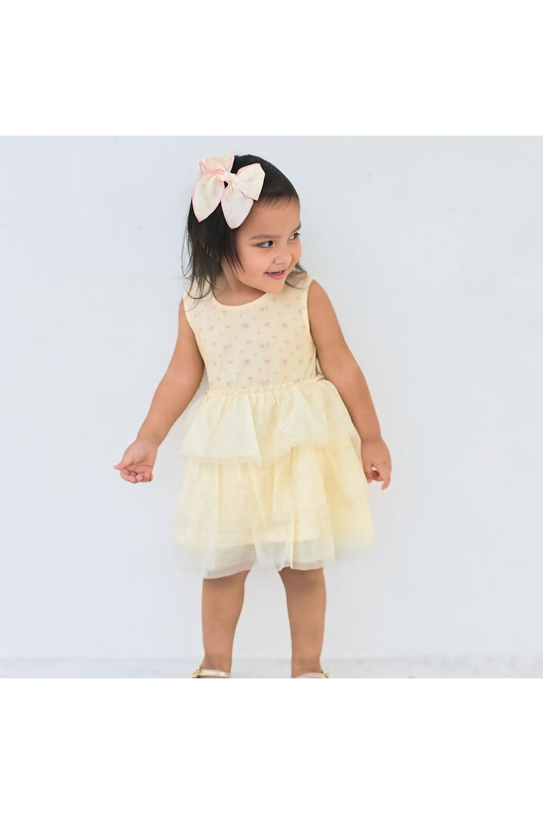 Lemon Floral Bow Clip, Alternate, color, Yellow