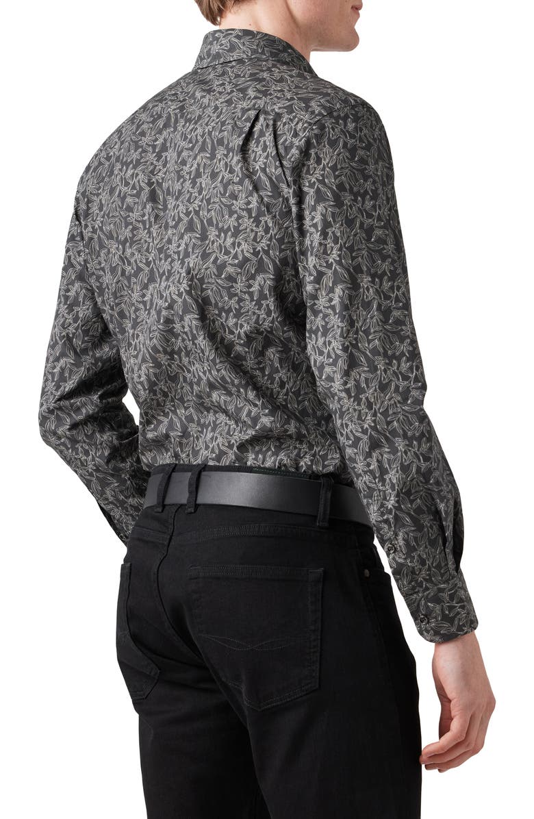 Rodd & Gunn Forest Park Trim Fit Vine Print Cotton Button-Up Shirt, Alternate, color,