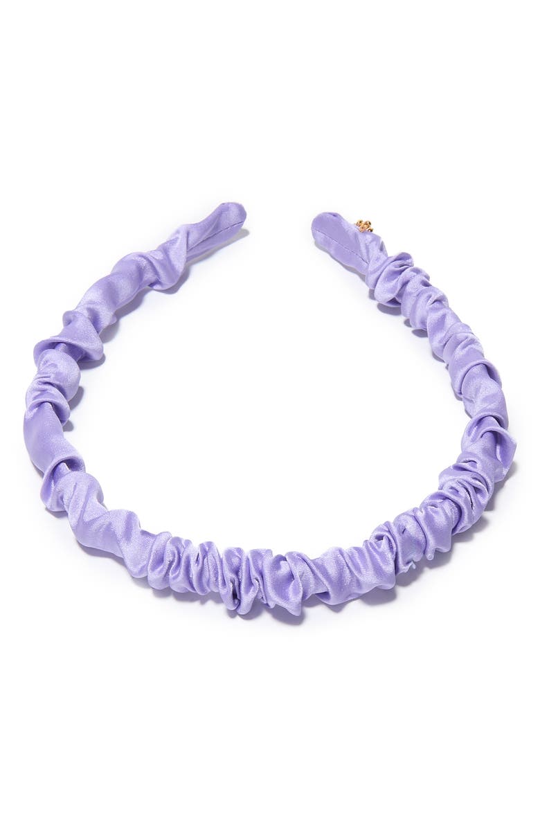 Lele Sadoughi Jessie Ruched Satin Headband, Alternate, color, Iris