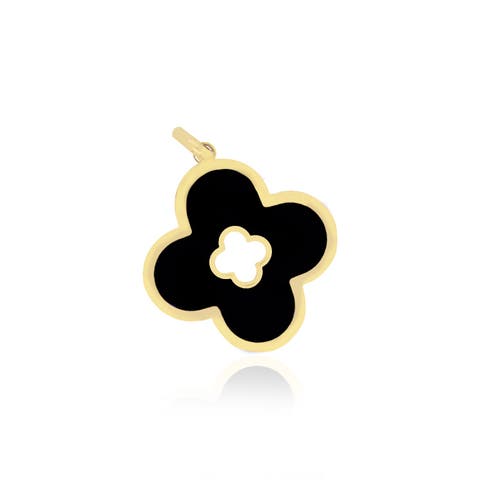 Onyx Clover Cut Out Charm