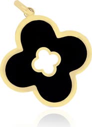 The Lovery Fine Jewelry Onyx Clover Cut Out Charm