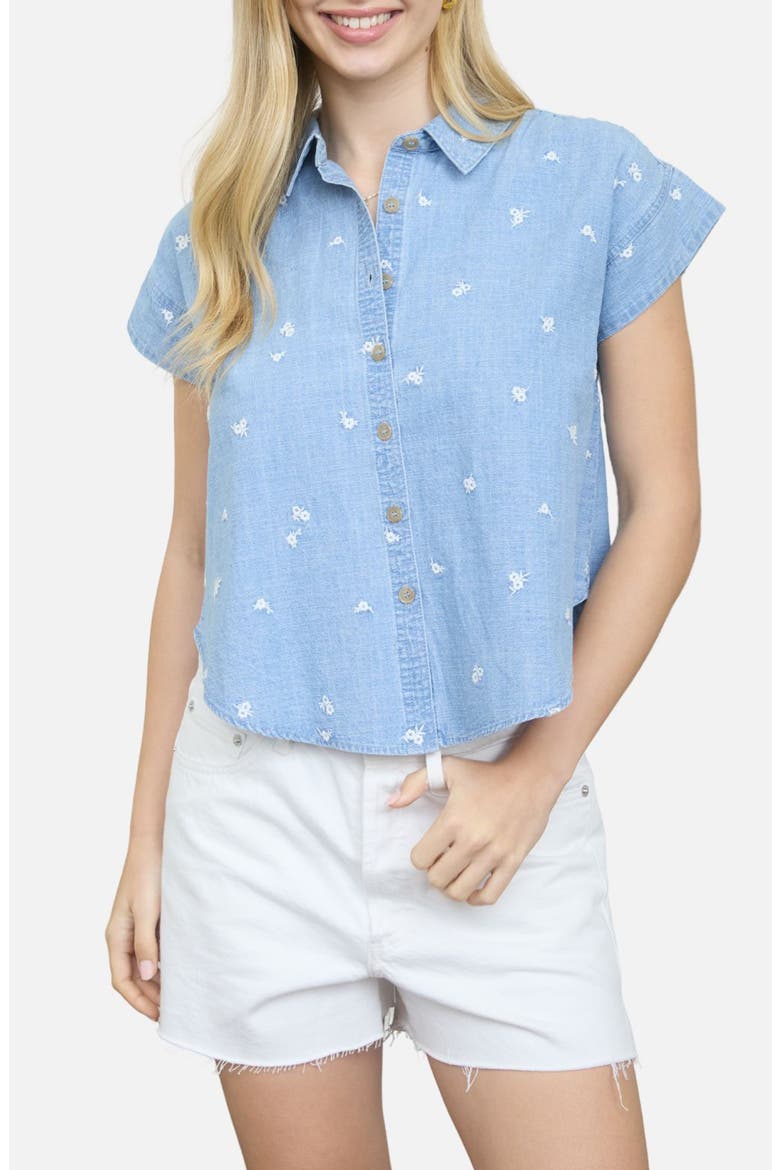 Floral Chambray Button-Up Shirt, Main, color, CHAMBRAY