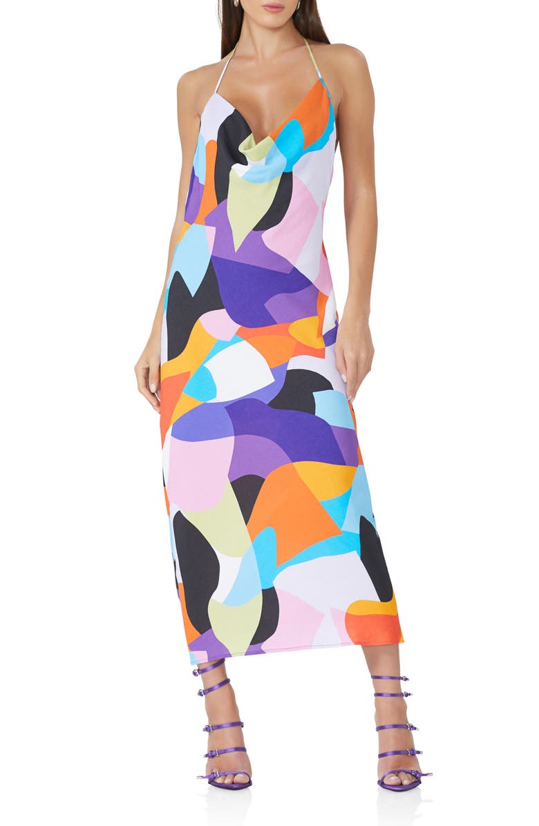 AFRM Rowland Print Halter Maxi Dress, Alternate, color,