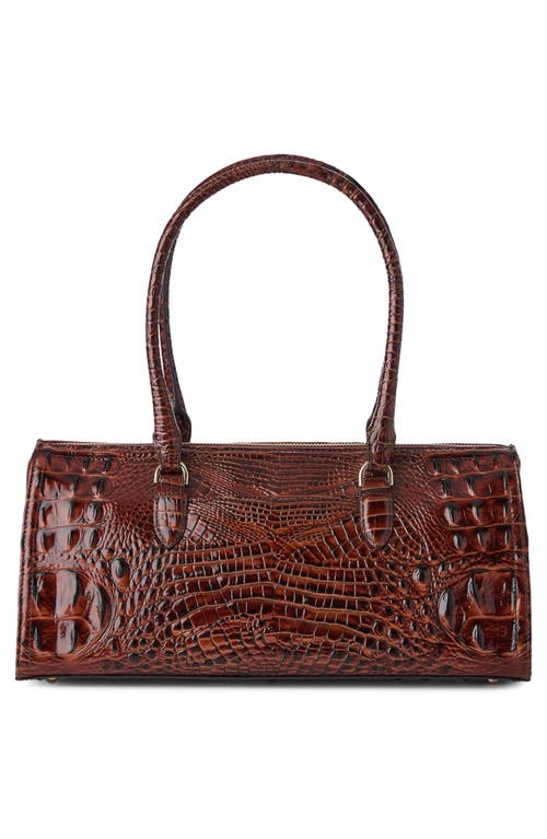 Brahmin Sophia Croc Embossed Leather Satchel In Brown