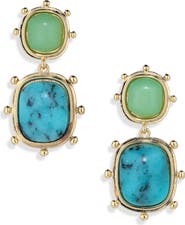NATASHA Double Stone Drop Earrings