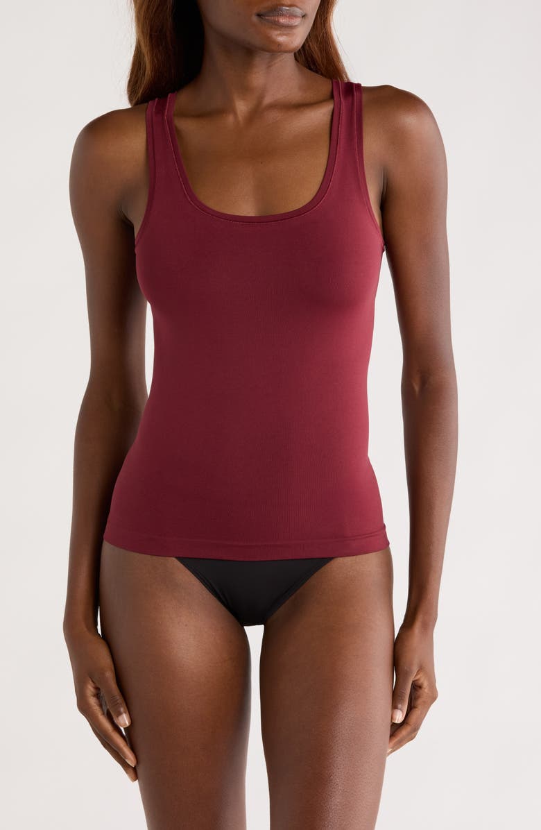 Nordstrom Seamless Layering Tank, Main, color, Burgundy Field