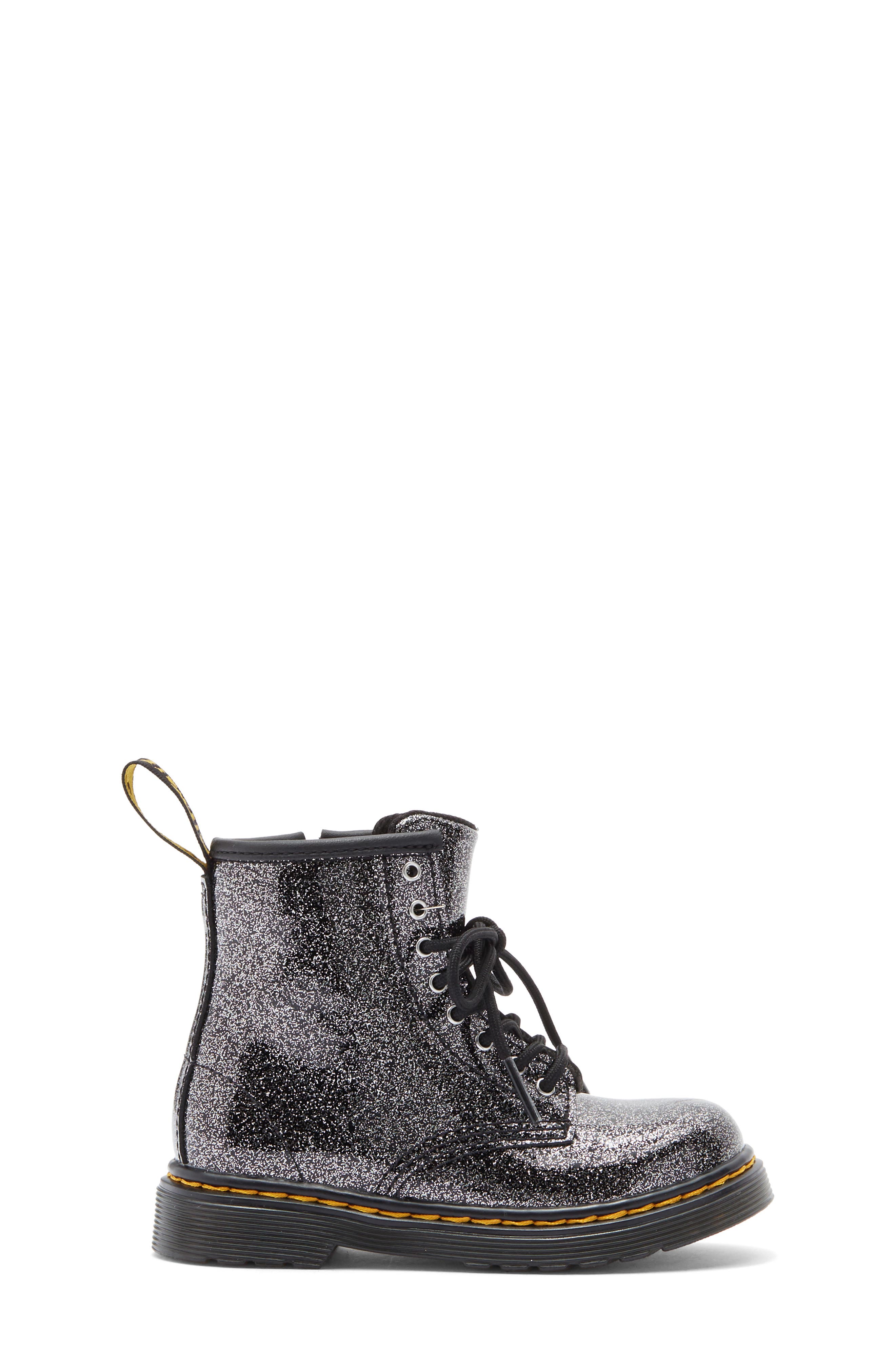 Dr. Martens Kids' 1460 Glitter Boot, Alternate, color, Black And Silver
