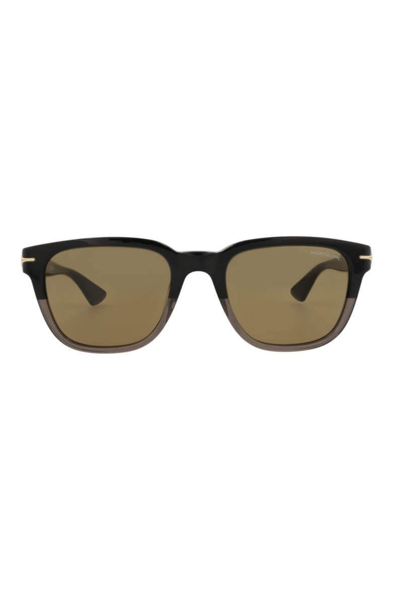 53mm Square Sunglasses, Main, color, BLACK BLACK BROWN