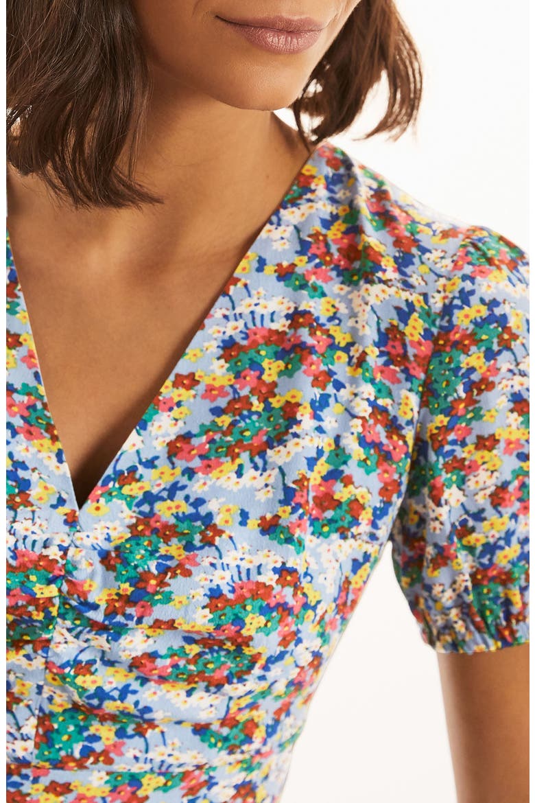 Tessa Floral Ditsy Short Sleeve Dress, Alternate, color, HAZY BLUE DITSY FIELD