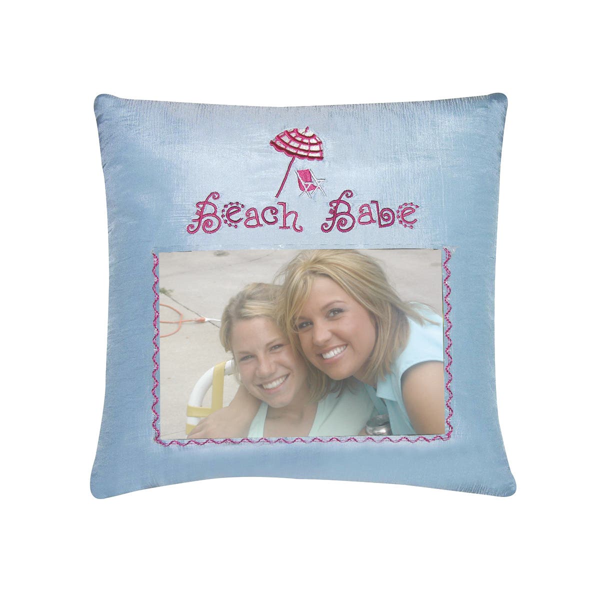 C & F Home C&f Home Beach Babe Picture Mini Accent Pillow, 10" X 10" In Blue