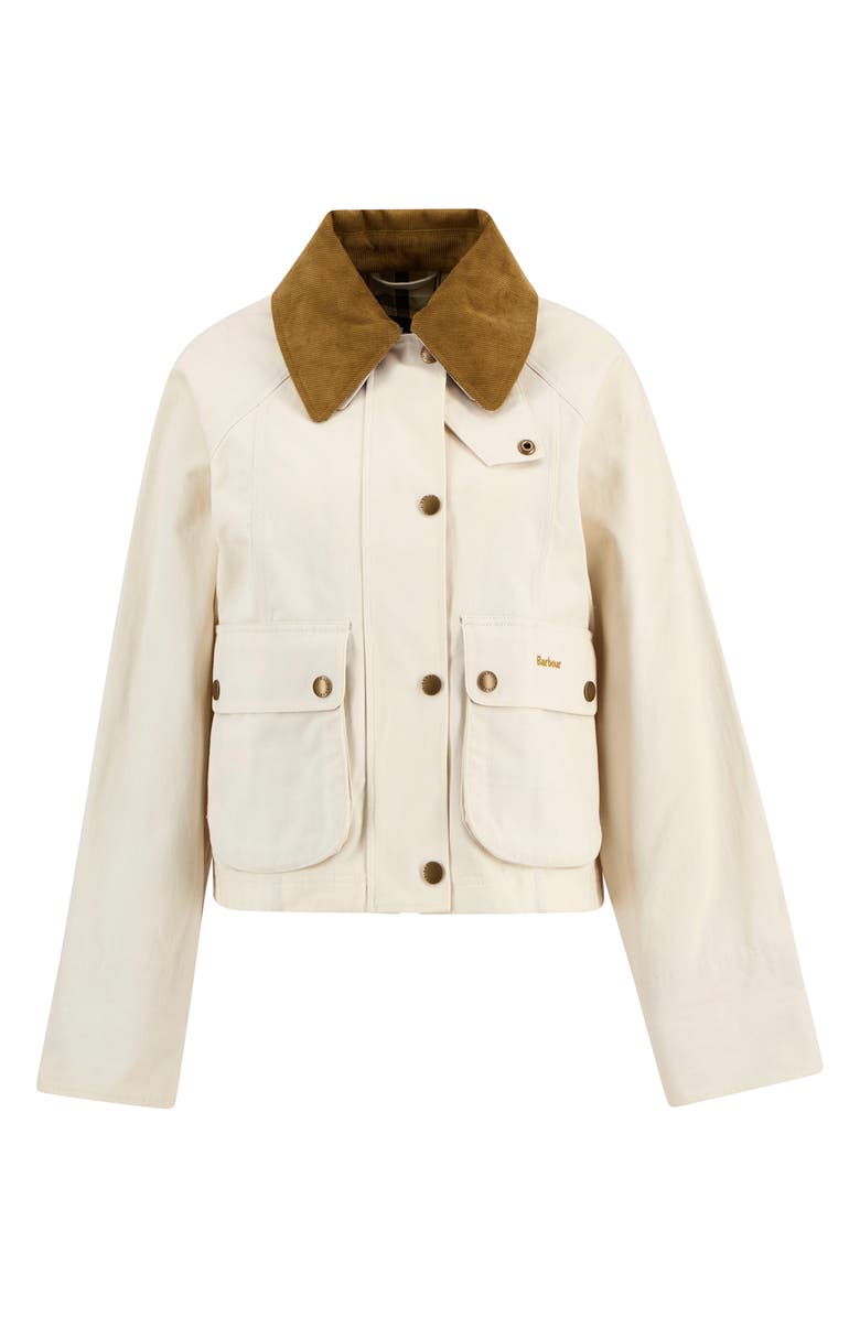 Barbour Beadnell Crop Cotton Jacket, Alternate, color, Light Pearl/ Dress