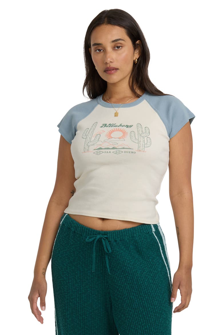 Forever Had Colorblock Cotton Graphic Baby Tee, Alternate, color, MINERAL BLUE