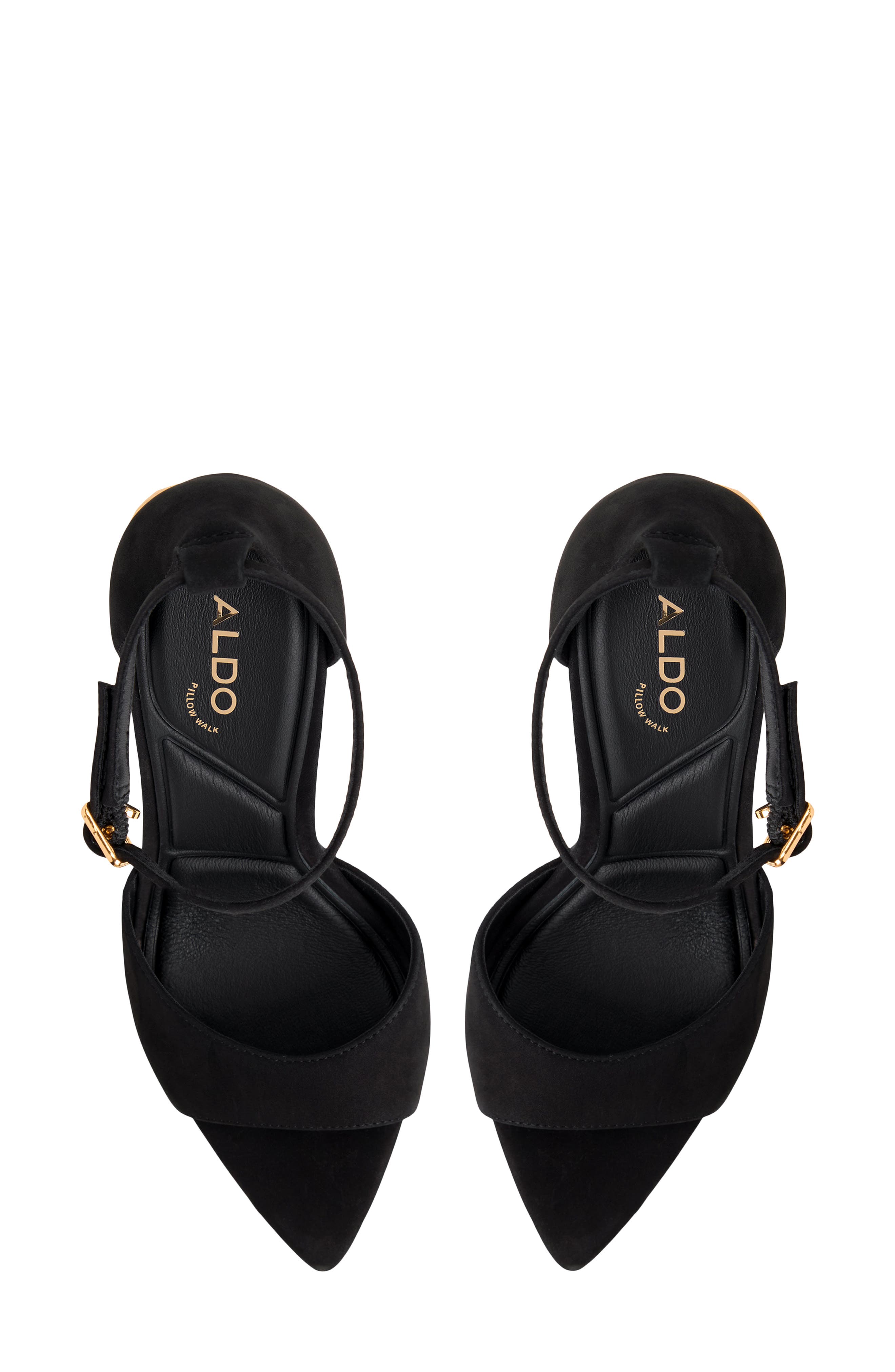 ALDO Medeza Ankle Strap Pointed Toe Sandal, Alternate, color, Black