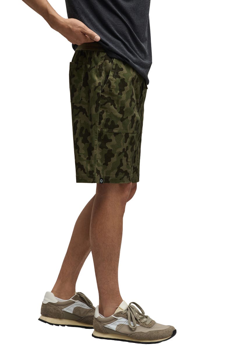 Barefoot Dreams<sup>®</sup> Camo Cotton Stretch Twill Drawstring Utility Shorts, Alternate, color, 