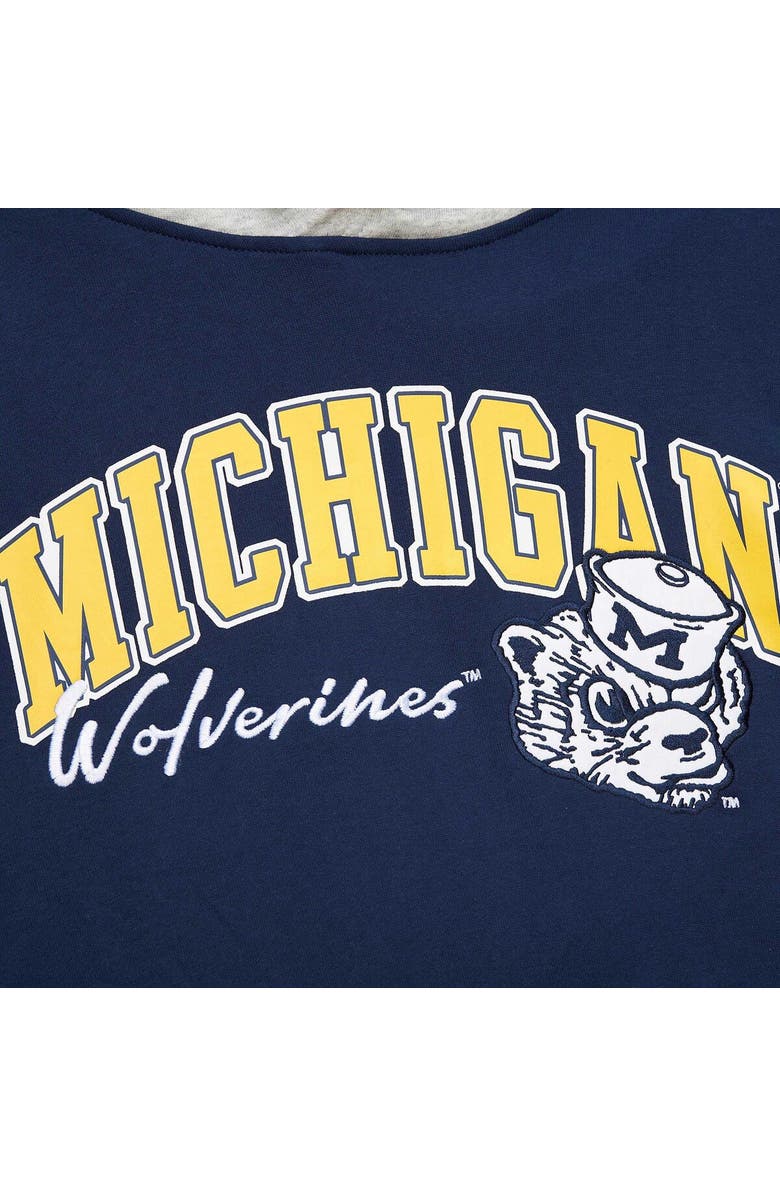 Mitchell & Ness Men's Mitchell & Ness Navy Michigan Wolverines Arched Fleece Pullover Hoodie, Alternate, color, 