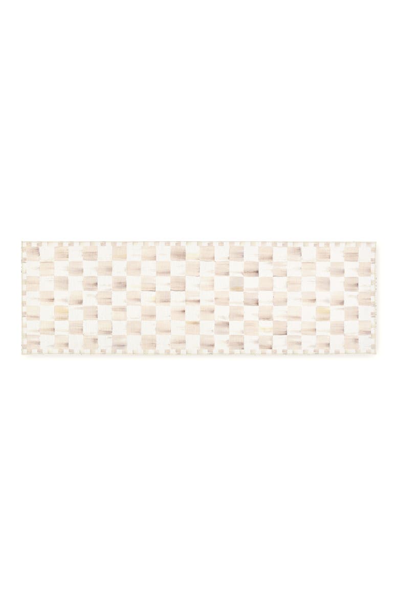 Mocha Checkerboard Machine Washable Runner Rug, Main, color, MOCHA