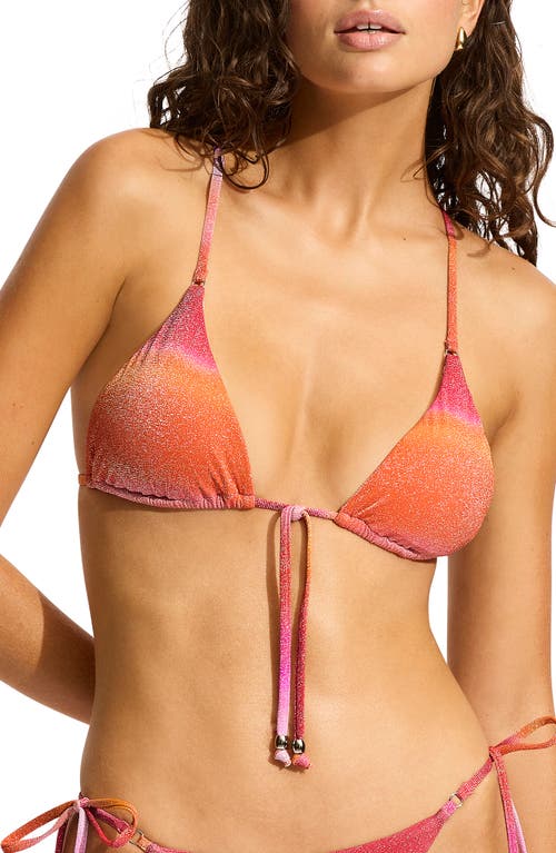 Seafolly Spectrum Slider Triangle Bikini Top In Hot Pink