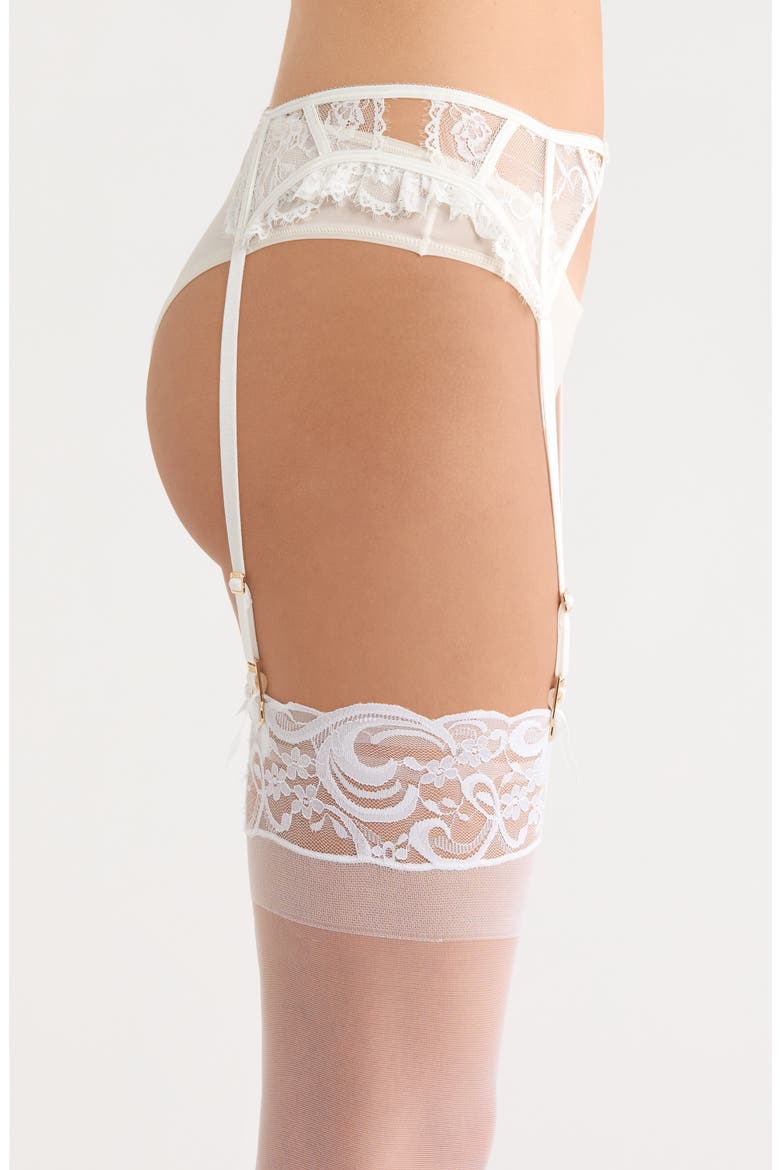 Beloved Lace Garter Belt, Alternate, color, WHITE