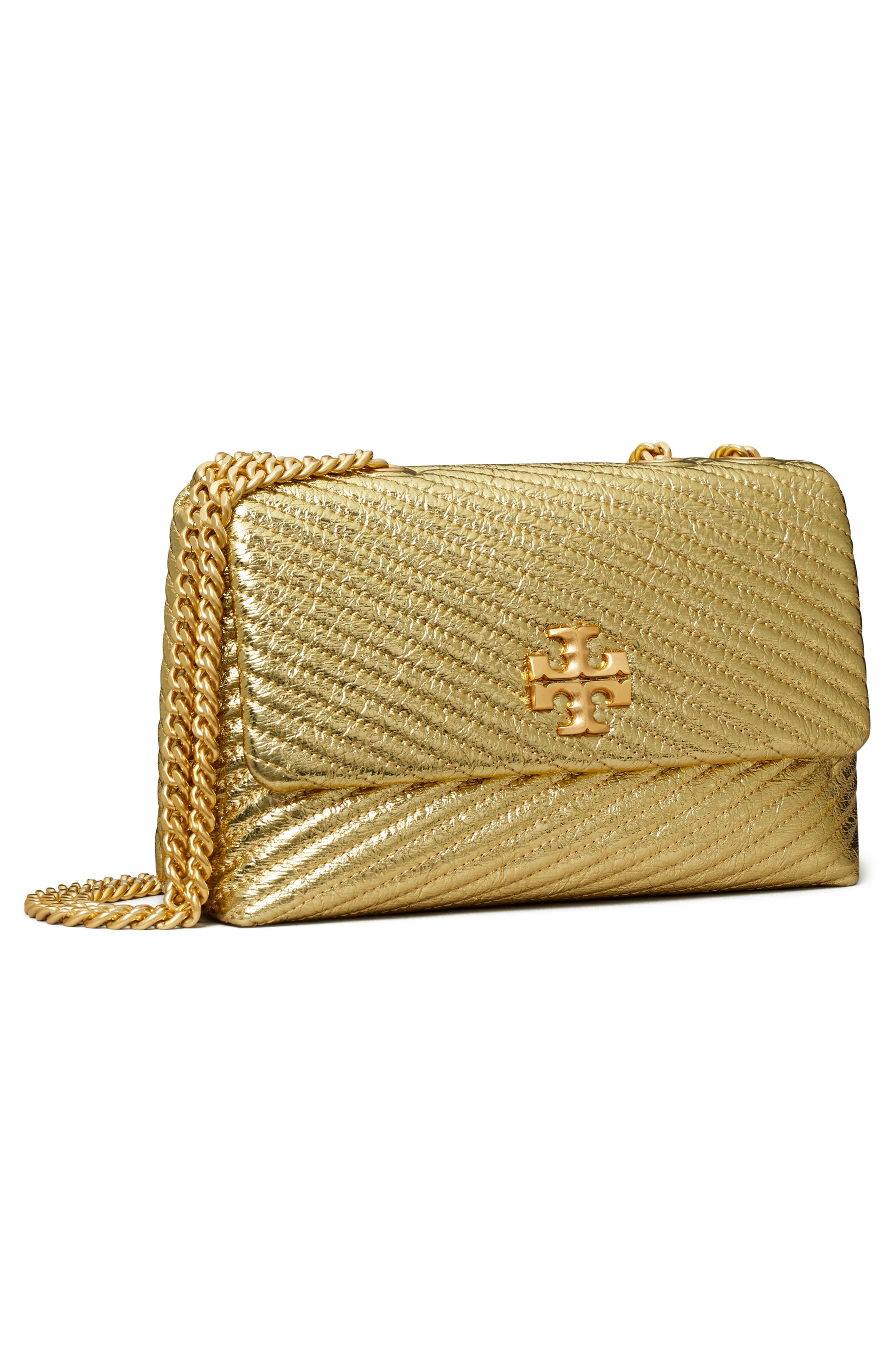 Tory Burch Small Moto Quilted Metallic Leather Convertible Shoulder Bag, Alternate, color, 