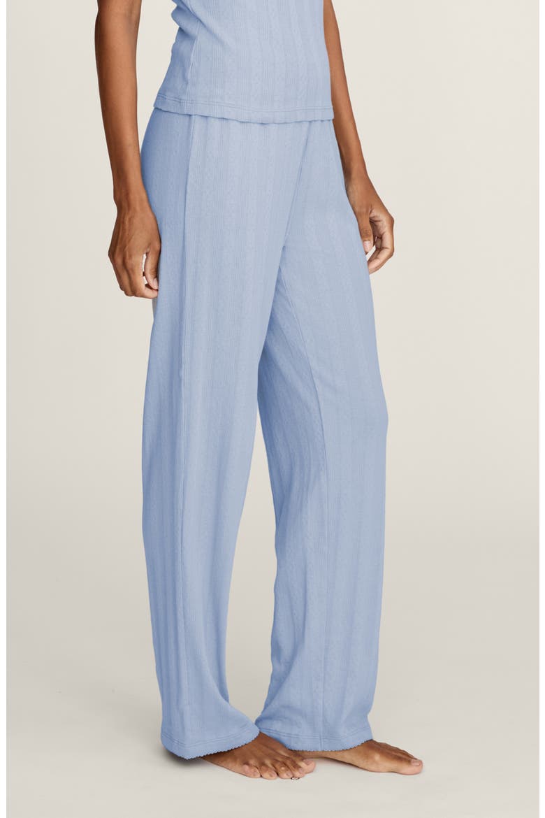 Pima Cotton Pointelle Pajama Pants, Alternate, color, BLUE