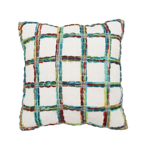 Mimi Winter Woven Throw Pillow, 22" x 22"