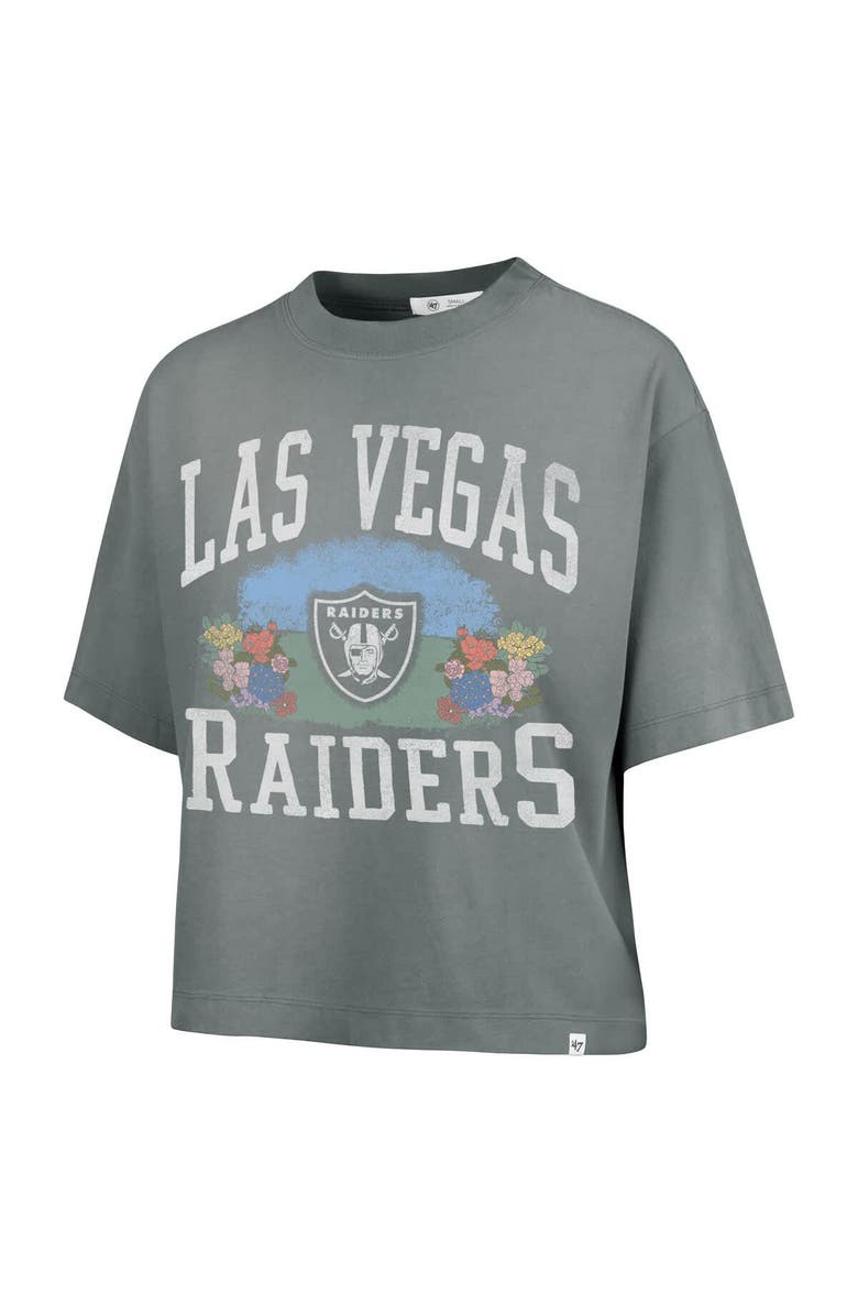 '47 Women's '47 Gray Las Vegas Raiders Florentina Montauk Cropped T-Shirt, Alternate, color, Gray