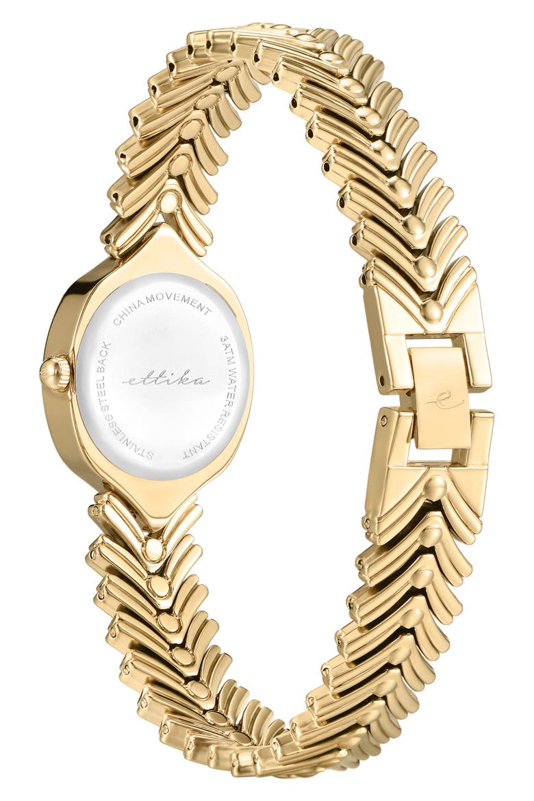 Round Case Chevron Strap Watch, Alternate, color, BLUSH