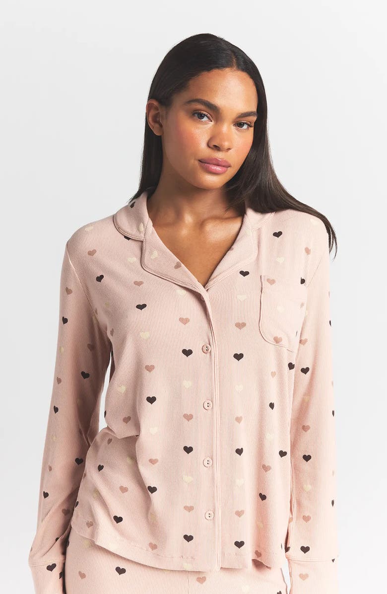 SKIMS Soft Lounge Pajamas, Alternate, color, Mica Mini Heart Halfdrop