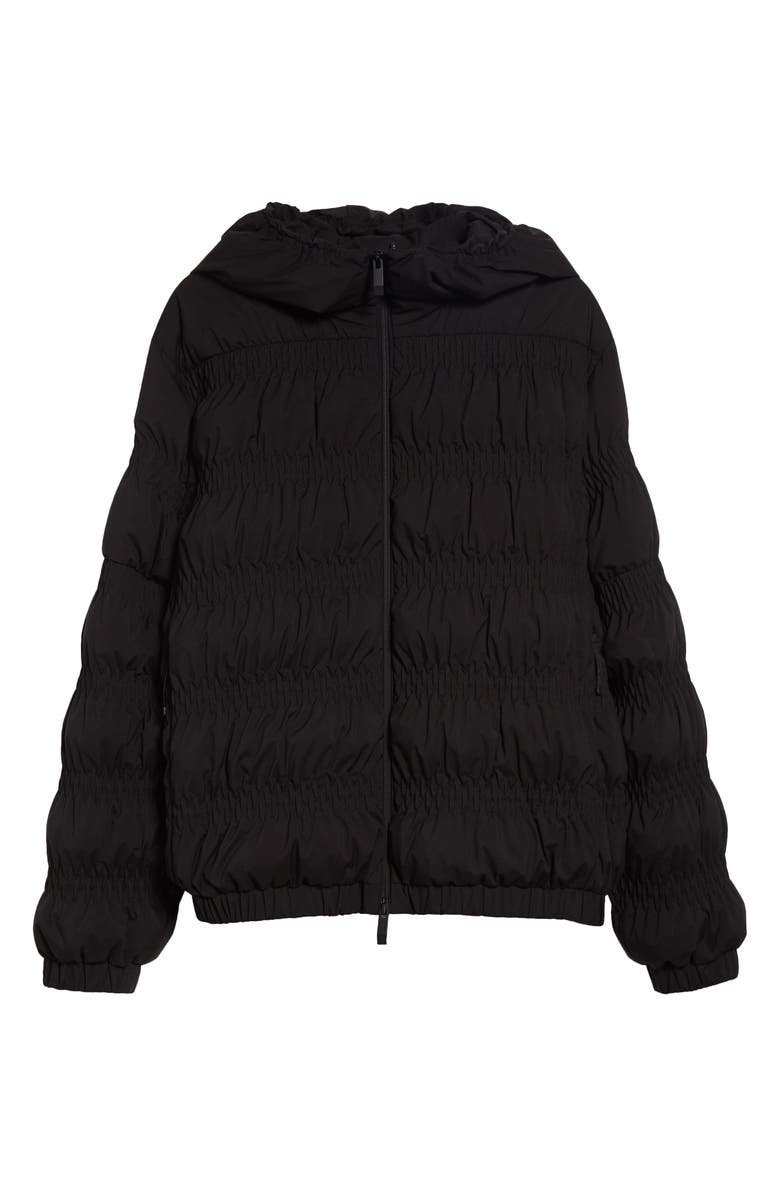 Moncler Noyer Gathered Quilted Down Jacket, Main, color, Black