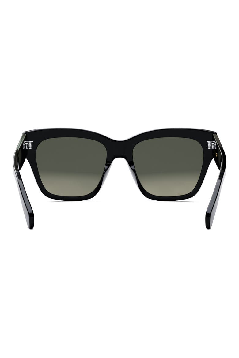 Triomphe 55mm Round Sunglasses, Alternate, color, SHINY BLACK / GRADIENT BROWN