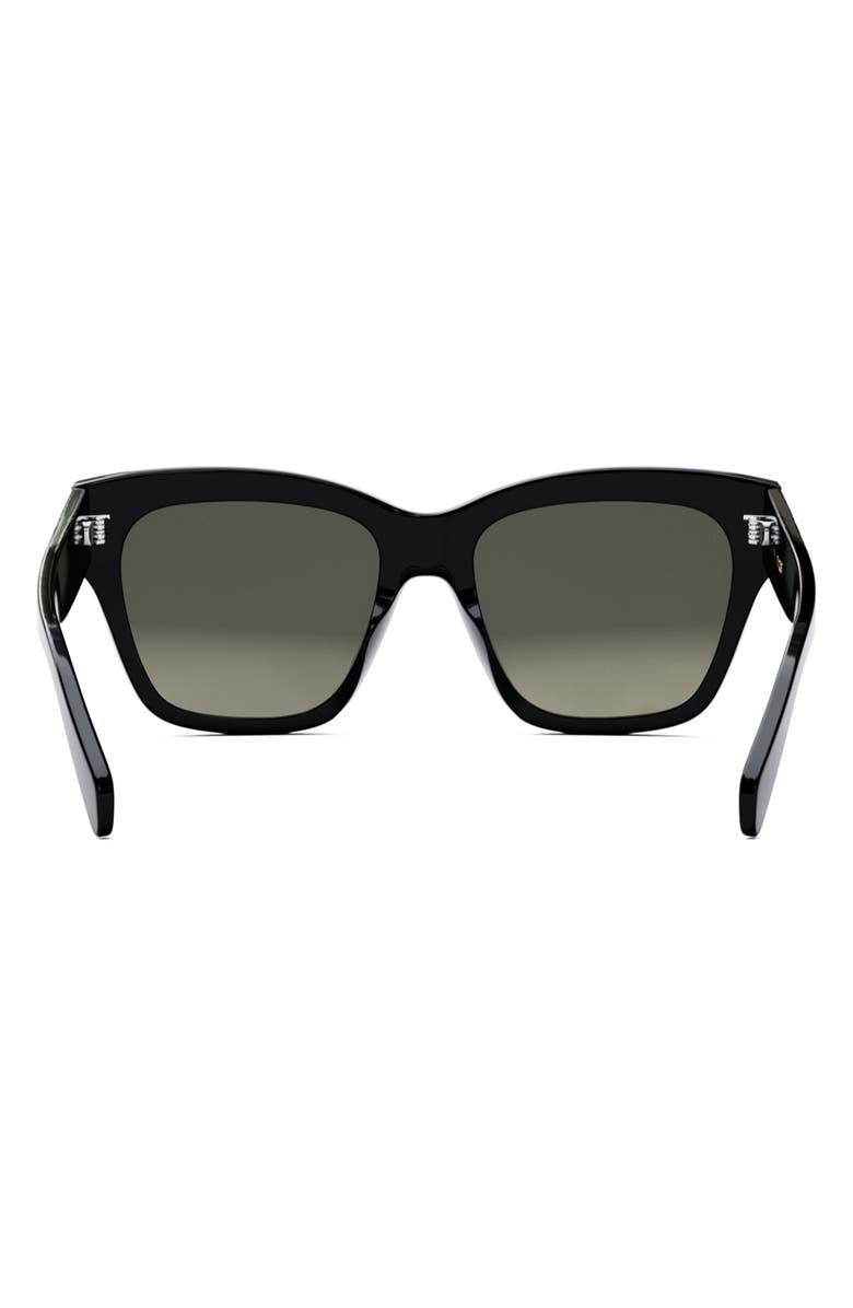 CELINE Triomphe 55mm Round Sunglasses, Alternate, color, Shiny Black / Gradient Brown