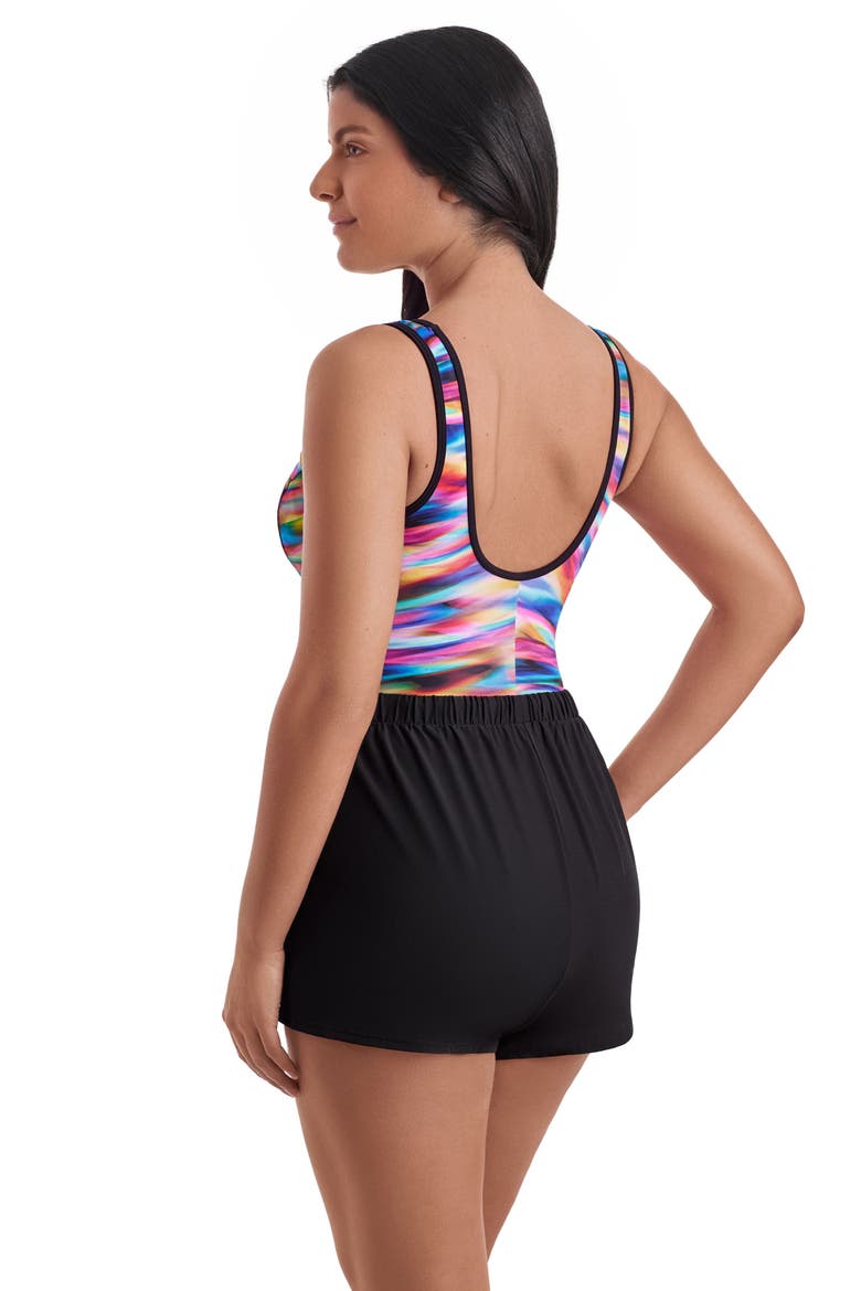 Binded Scoopneck Runaround Chlorine Resistant One-Piece Swimsuit, Alternate, color, Seaglass
