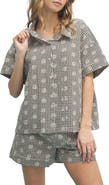 WISHLIST Floral Plaid Shirt and Shorts Set
