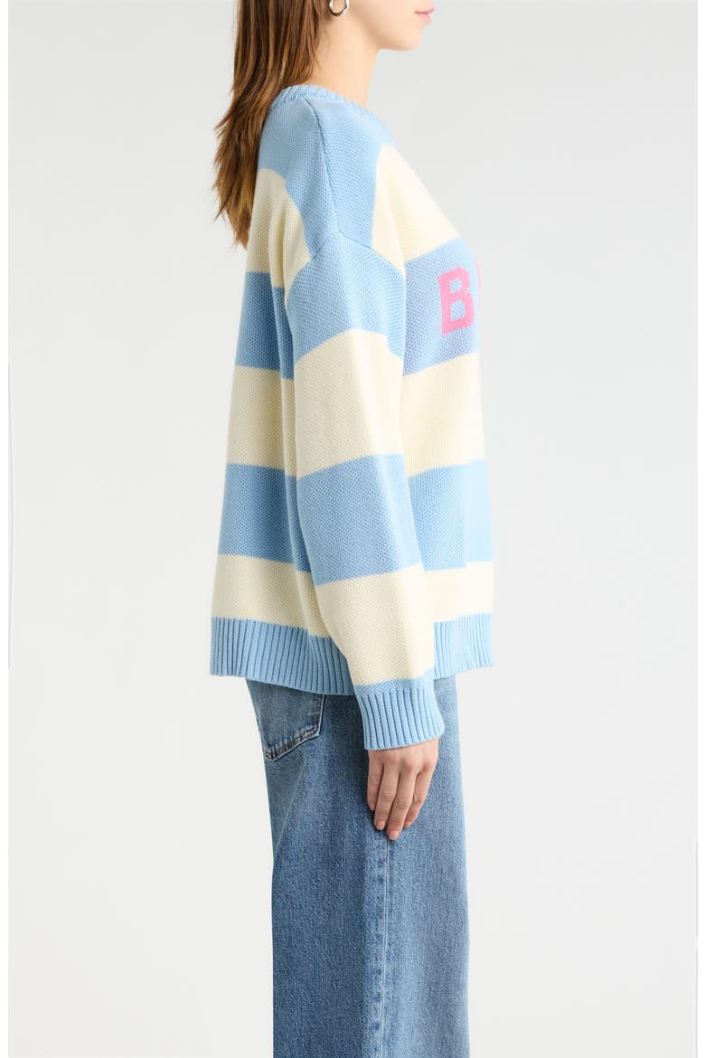 Golf Birdie Stripe Sweater, Alternate, color, BLUE-CREAM