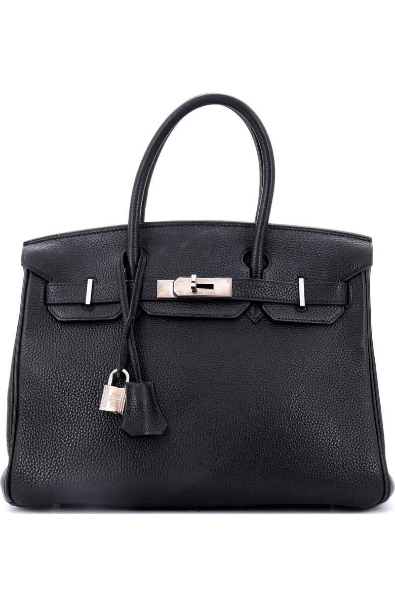 Pre-Owned Hermes Birkin Handbag Blue Togo with Palladium Hardware 30, Main, color, Bleu Minuit