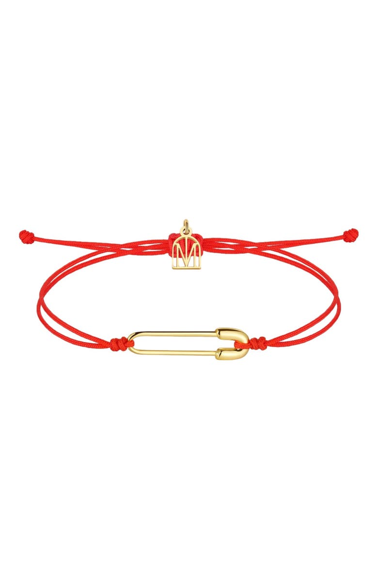 Mantra Safety Pin Protection bracelet, Main, color, Yellow Gold