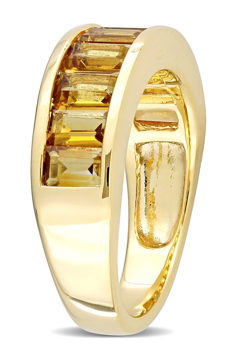 DELMAR Yellow Plated Sterling Silver Baguette Cut Citrine Band, Alternate, color,