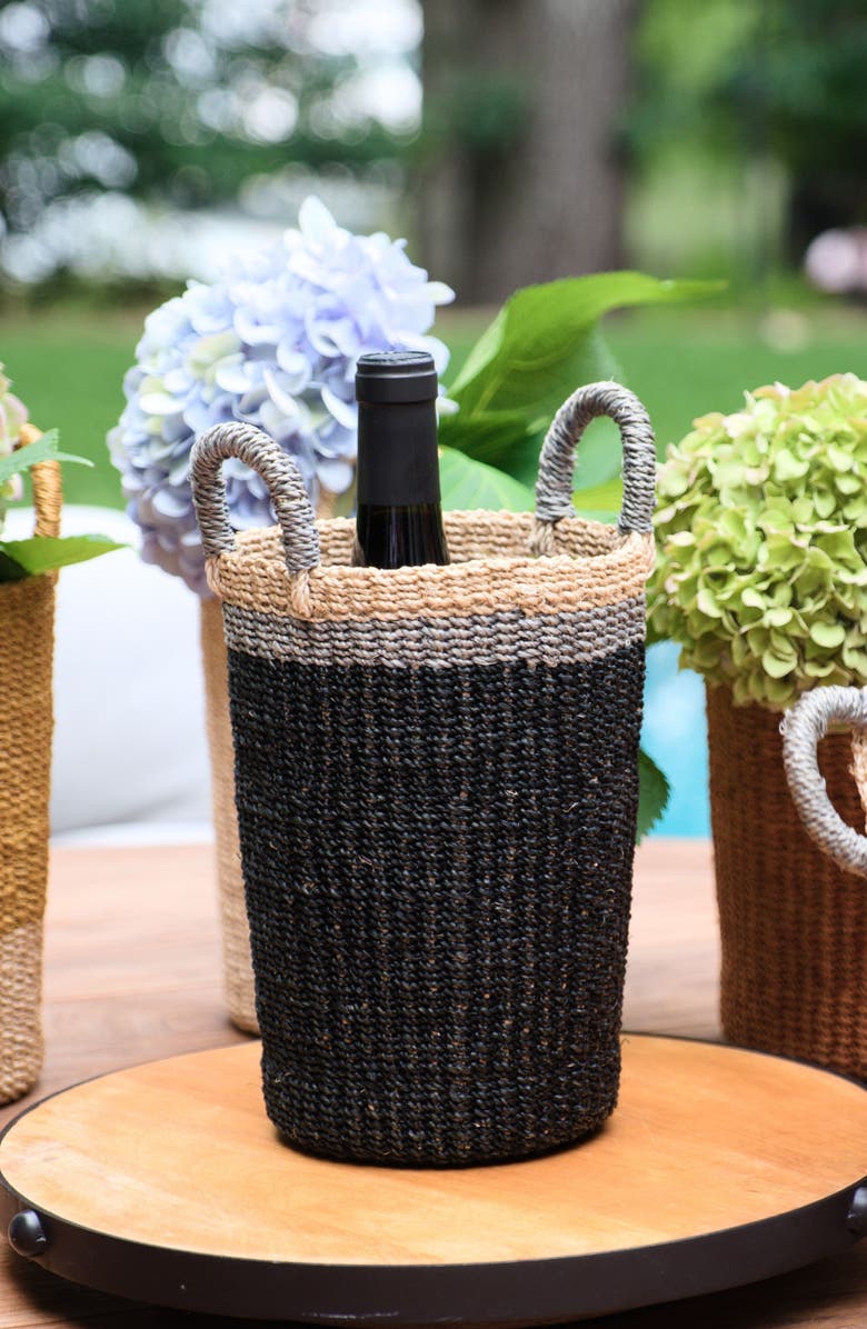 LIKHA Cylinder Vase Basket with Handles, Alternate, color, Black
