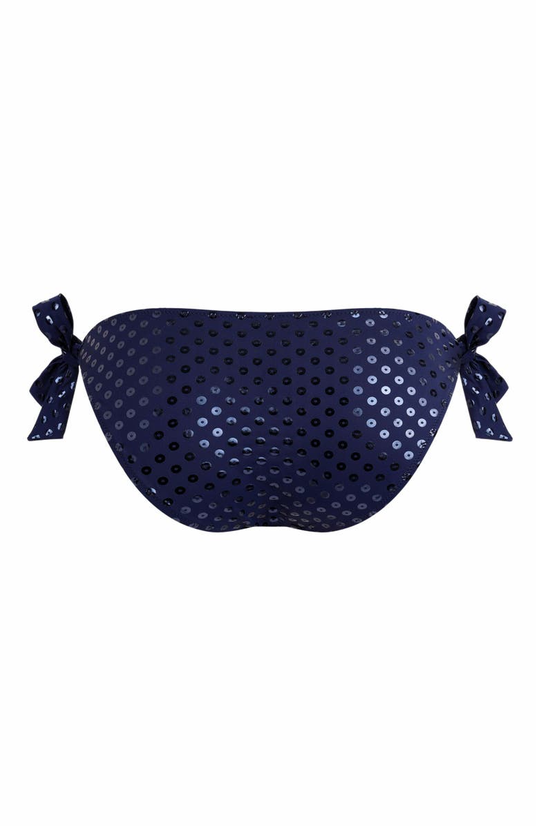 Vilebrequin Women's Sparkling Side Tie Relief Bikini Bottom, Alternate, color, Bleu Marine
