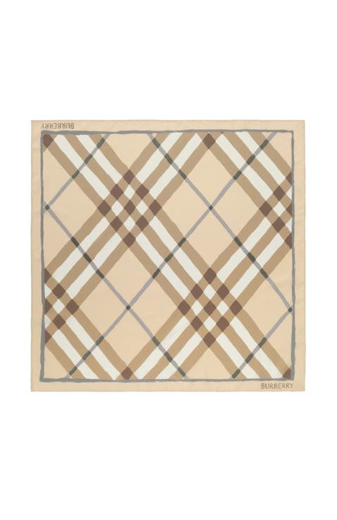 Watercolour Check Silk Scarf