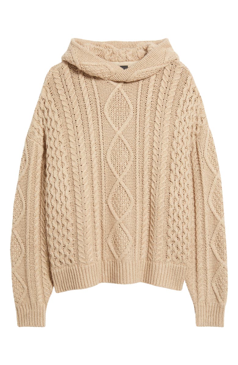 Fear of God Essentials Cable Knit Hoodie, Alternate, color, 