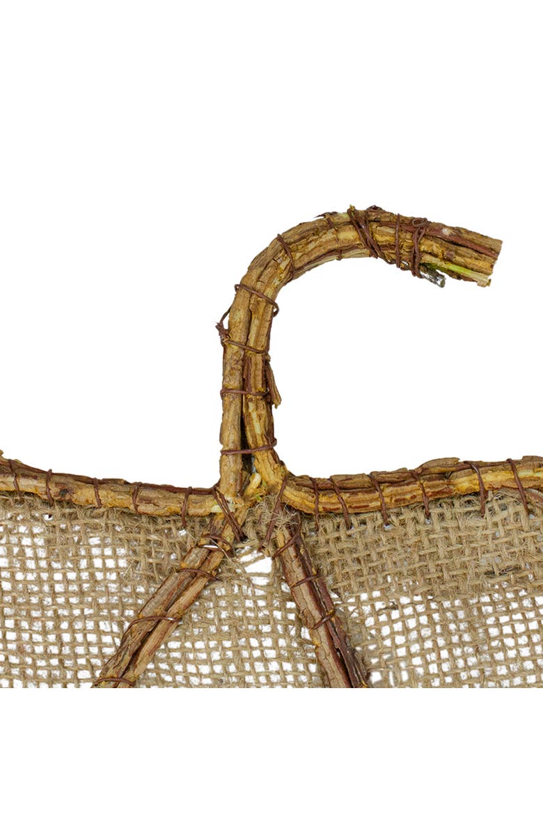 Northlight 19" Beige Burlap and Vine Pumpkin Fall Harvest Wall Hanging, Alternate, color, 