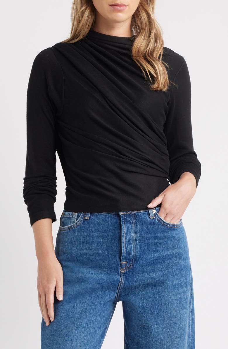 Dai Moda Cat Wrap Sweater Shawl, Alternate, color, Black