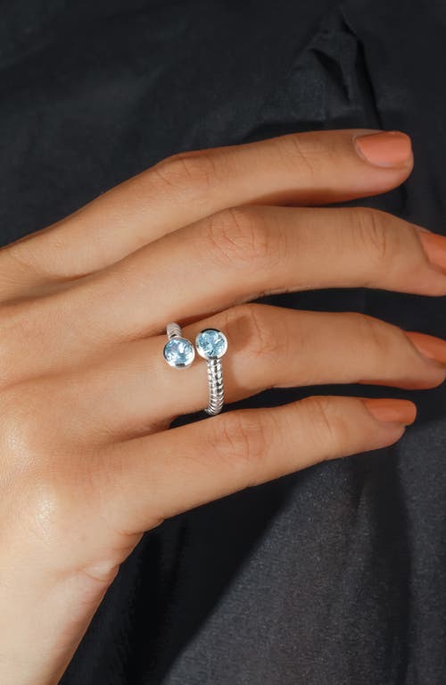 Ys Gems Sterling Silver Bypass Ring In Blue