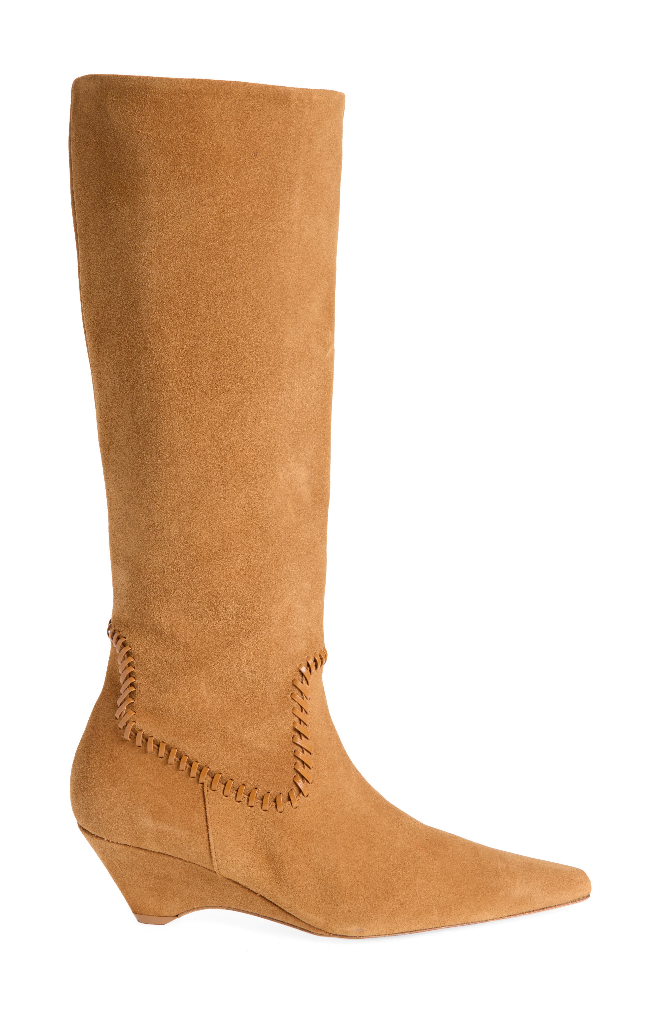 Marta Curved Wedge Boot, Alternate, color, TOFFEE