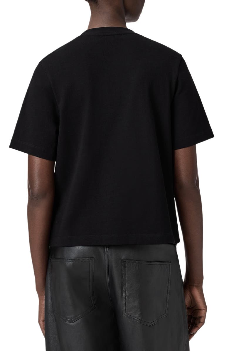 AllSaints Ella Lisa Cotton Graphic T-Shirt, Alternate, color, Black