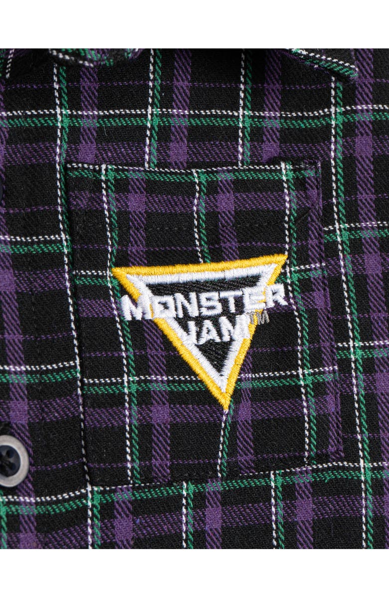 Monster Jam Grave Digger Long Sleeve Button Down Shirt, Alternate, color, Blue