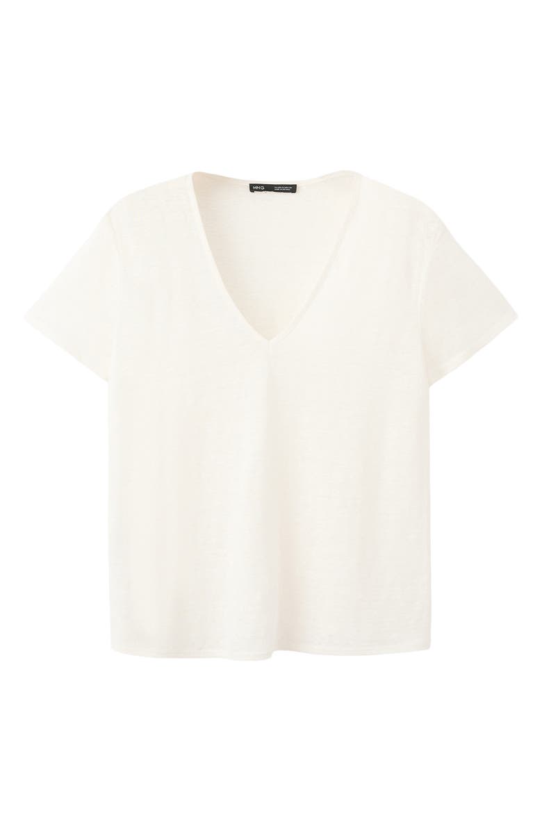 MANGO Linen Top, Alternate, color, Off White