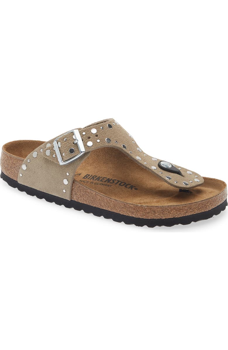 Birkenstock Gizeh Rivets Sandal, Main, color, Taupe Suede